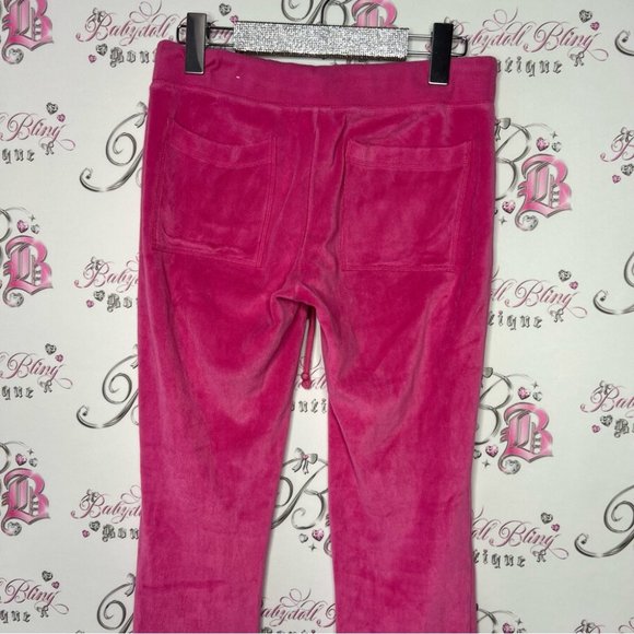 Victoria secret pink pants velour velvet pockets on bum pink with sparkly sequin - Picture 13 of 13